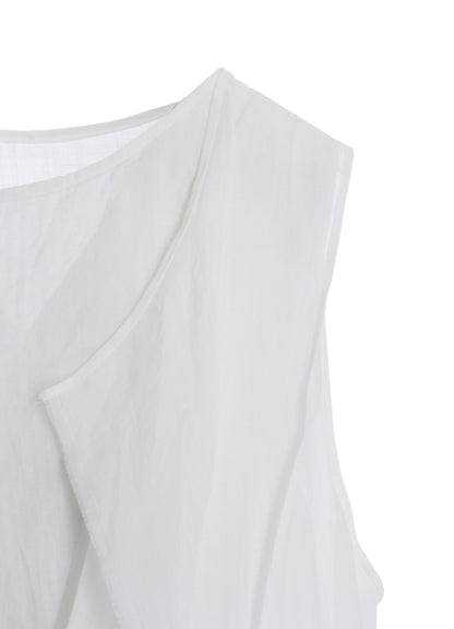 RAMIE LAWN DOUBLE FRONT DRAPE SHIRT
