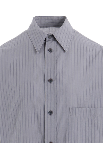 DOBBY STRIPE SHIRRING SLEEVE SHIRT