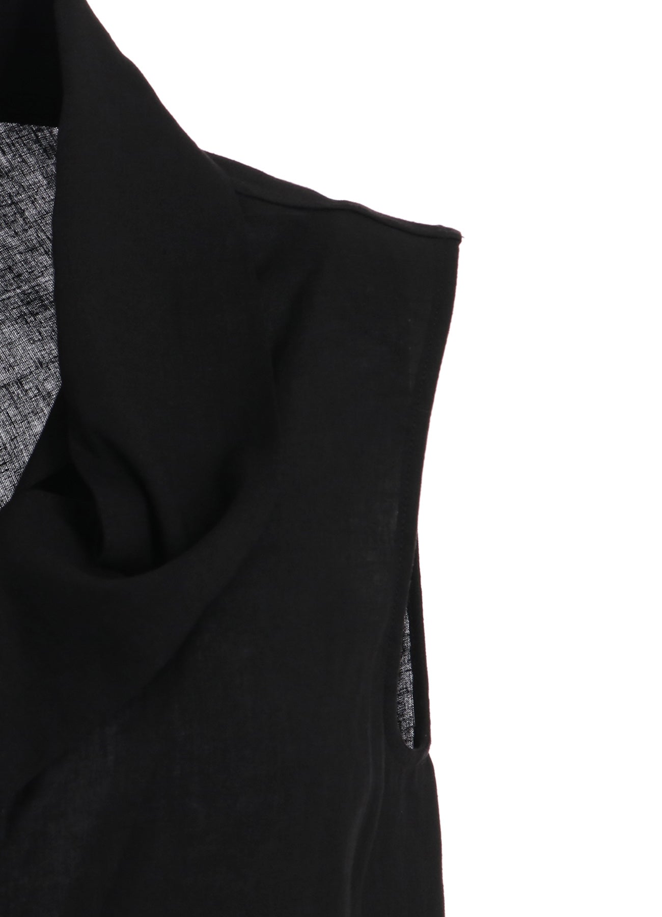 RAYON/LINEN SHEETING TIE STYLE SLEEVELESS BLOUSE