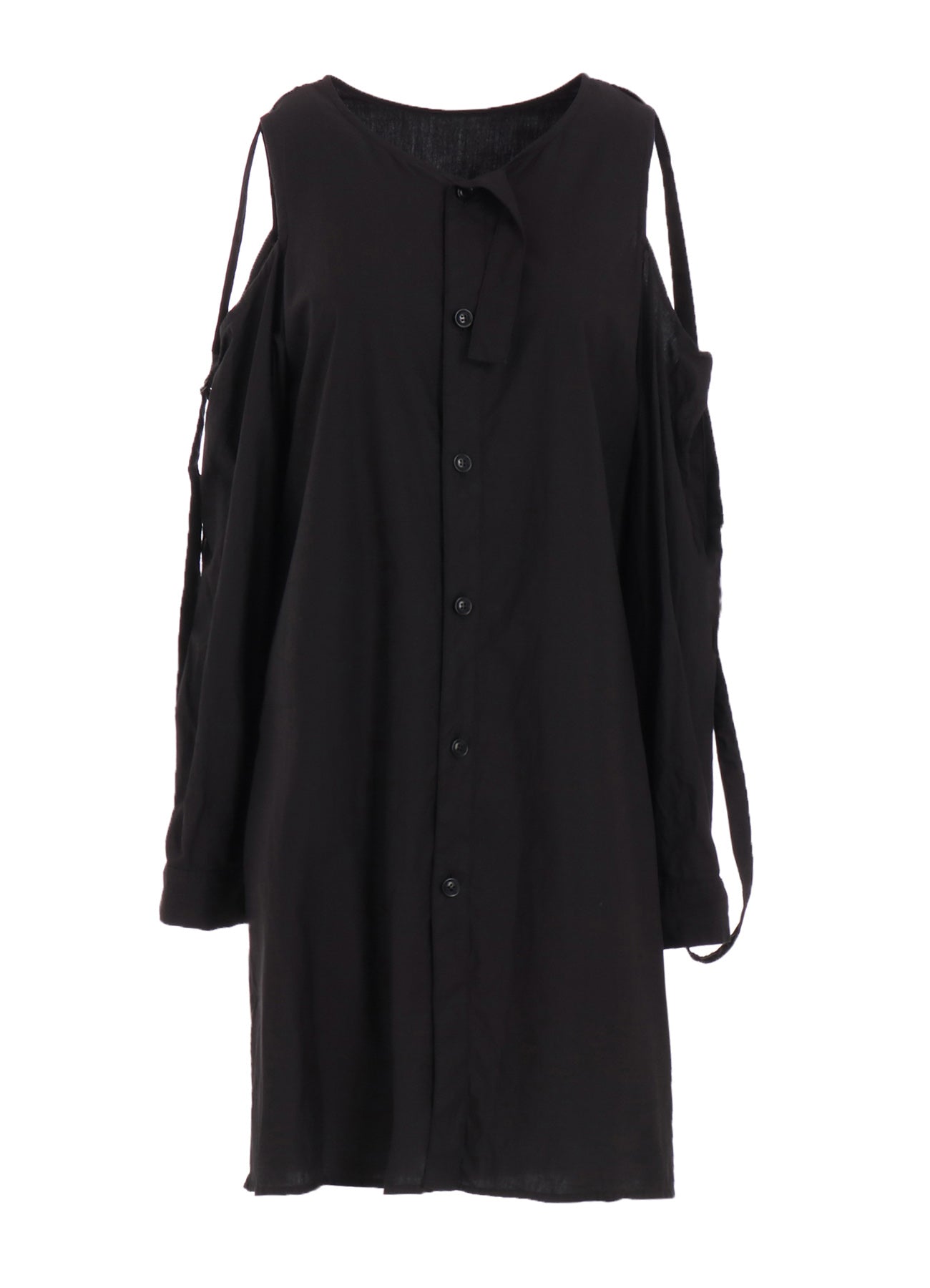 COTTON TYPEWRITER OPEN SHOULDER BLOUSE