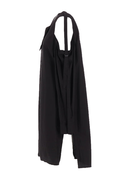 COTTON TYPEWRITER OPEN SHOULDER BLOUSE