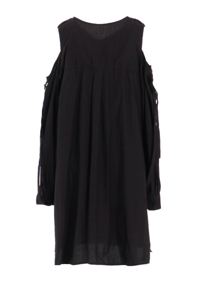 COTTON TYPEWRITER OPEN SHOULDER BLOUSE