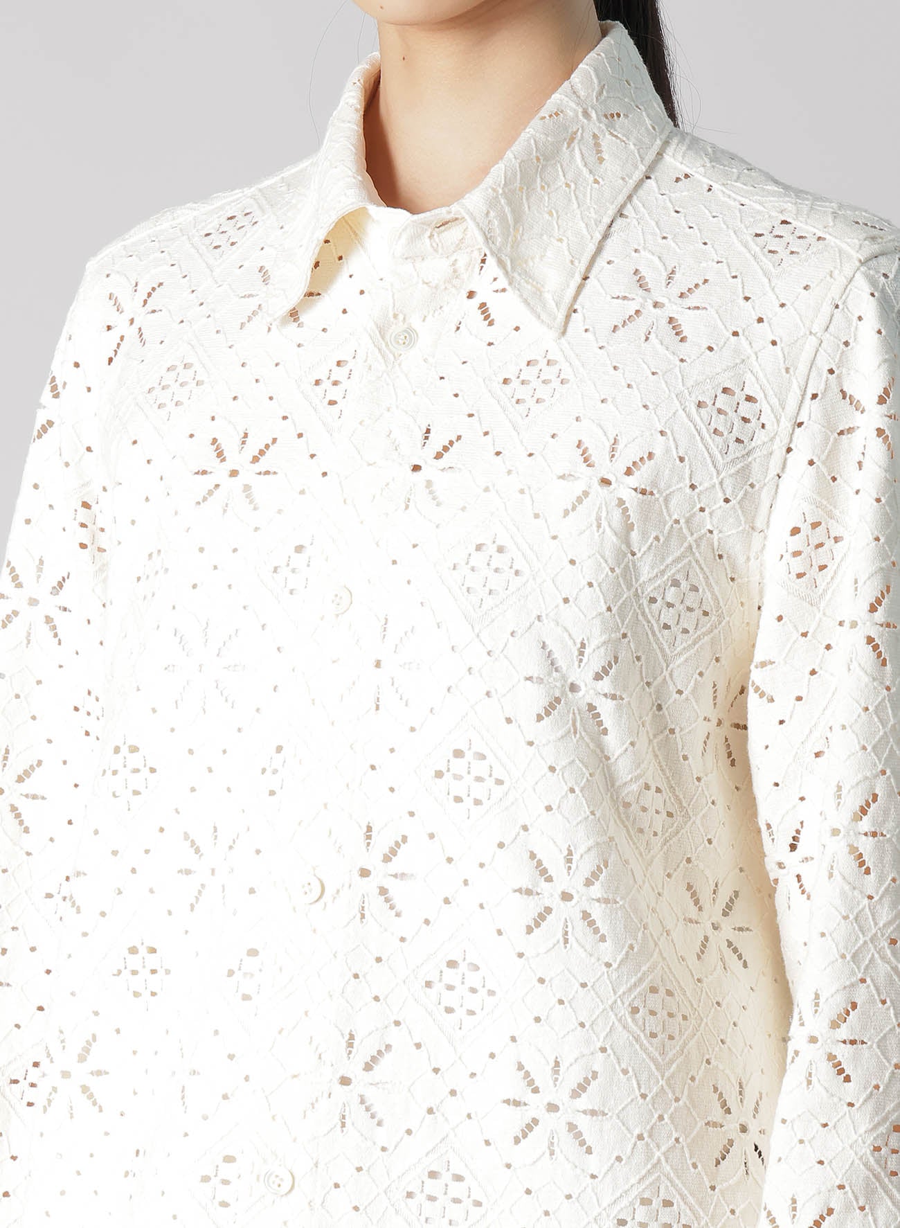 COTTON LACE LONG SHIRT