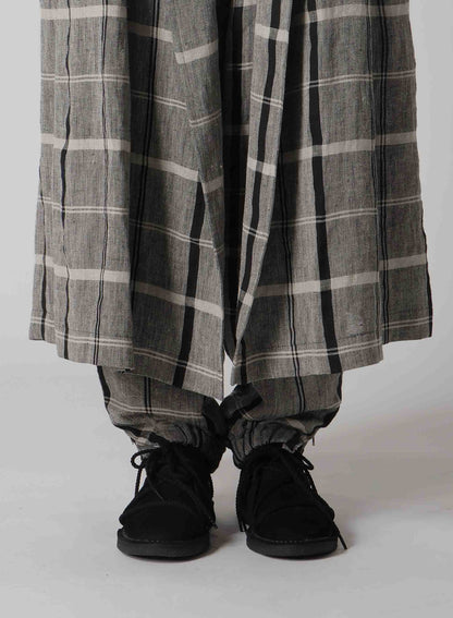 【1/23 12:00(JST) Release】LINEN/NYLON PLAID TRENCH COAT