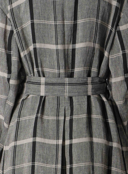 【1/23 12:00(JST) Release】LINEN/NYLON PLAID TRENCH COAT