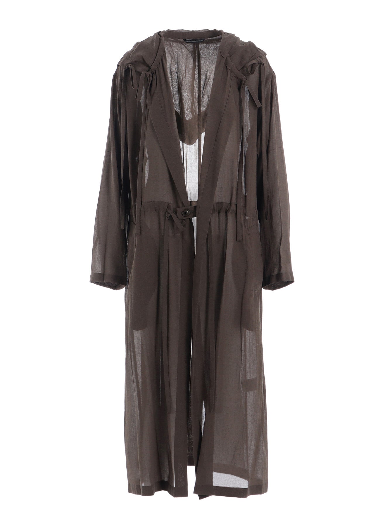 COTTON CHIFFON HOODIE COAT