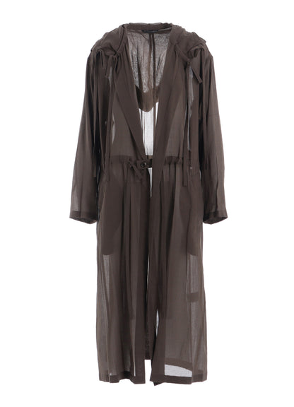 COTTON CHIFFON HOODIE COAT