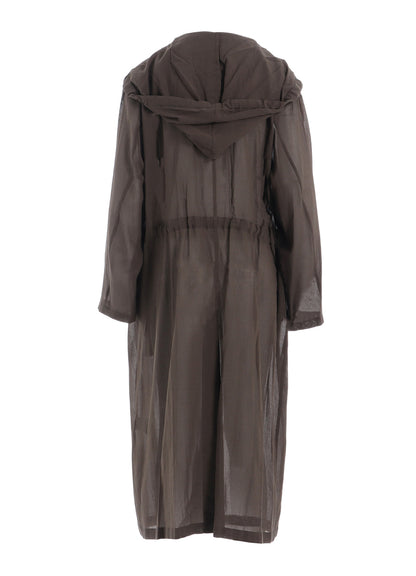 COTTON CHIFFON HOODIE COAT