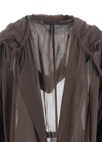 COTTON CHIFFON HOODIE COAT