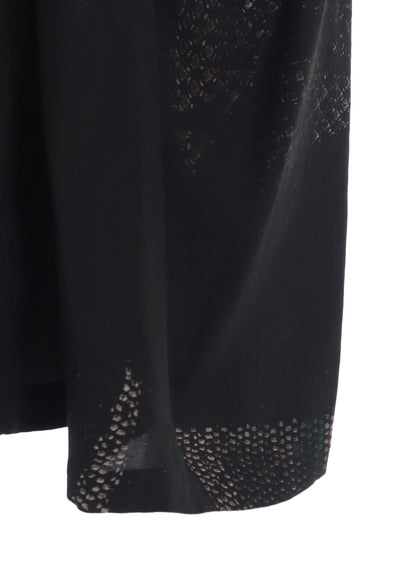 CU/DUNGAREE TWILL DARK NEON PRINT LEFT SIDE GATHERED DRESS