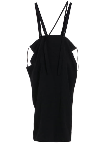 WOOL GABARDINE SHOULDER STRAP DRESS