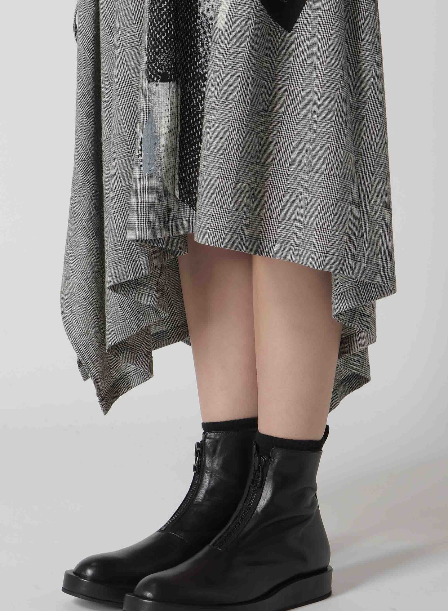 【1/23 12:00(JST) Release】C/LI PLAID COLLAGE SHIRRING DRESS