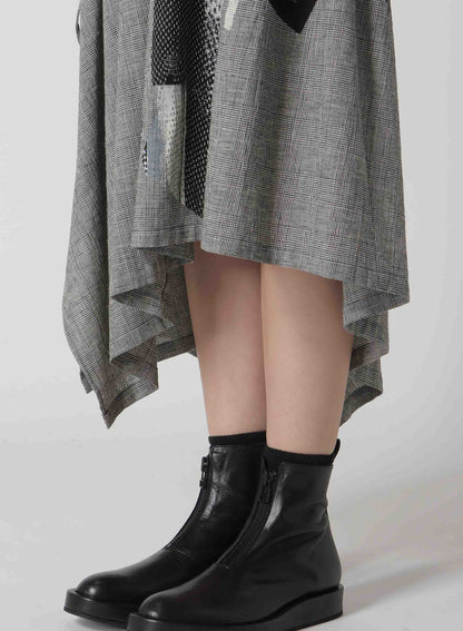 【1/23 12:00(JST) Release】C/LI PLAID COLLAGE SHIRRING DRESS