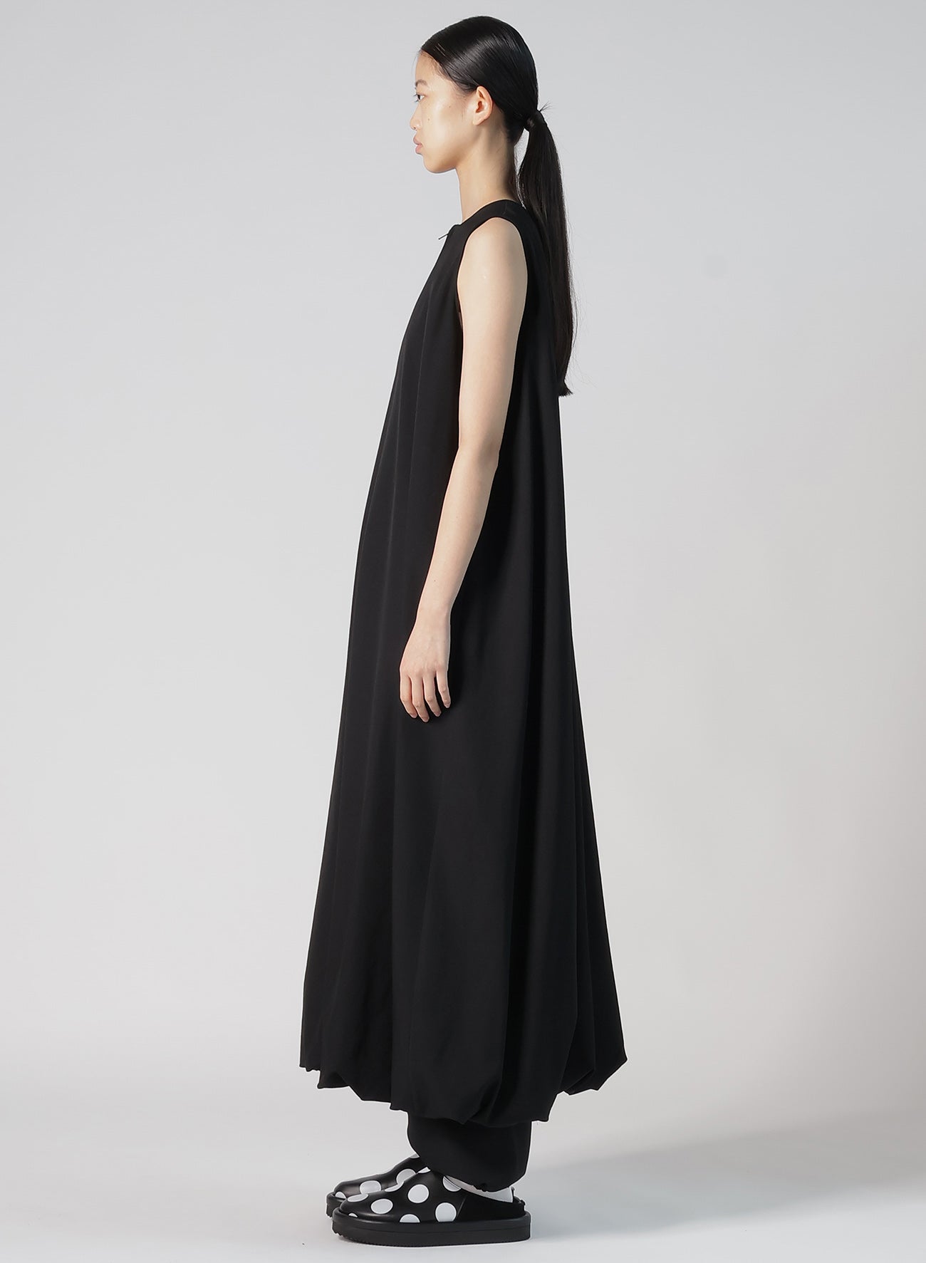 WOOL GABARDINE BALLOON DRESS