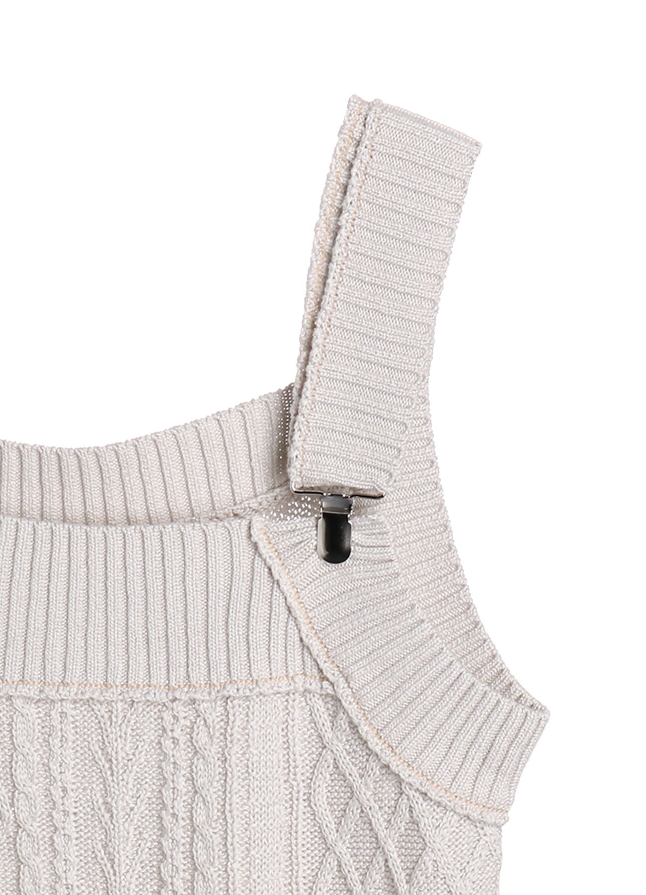 【1/23 12:00(JST) Release】CABLE KNIT/JERSEY SUSPENDER DRESS