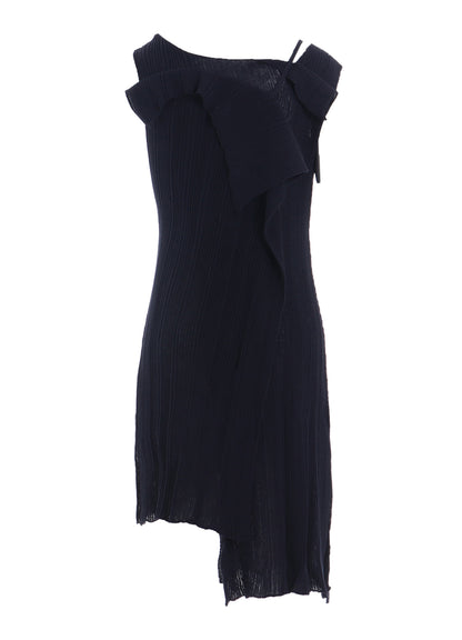 12G2P RANDOM THIN RIB ASYMMETRIC LONG DRESS