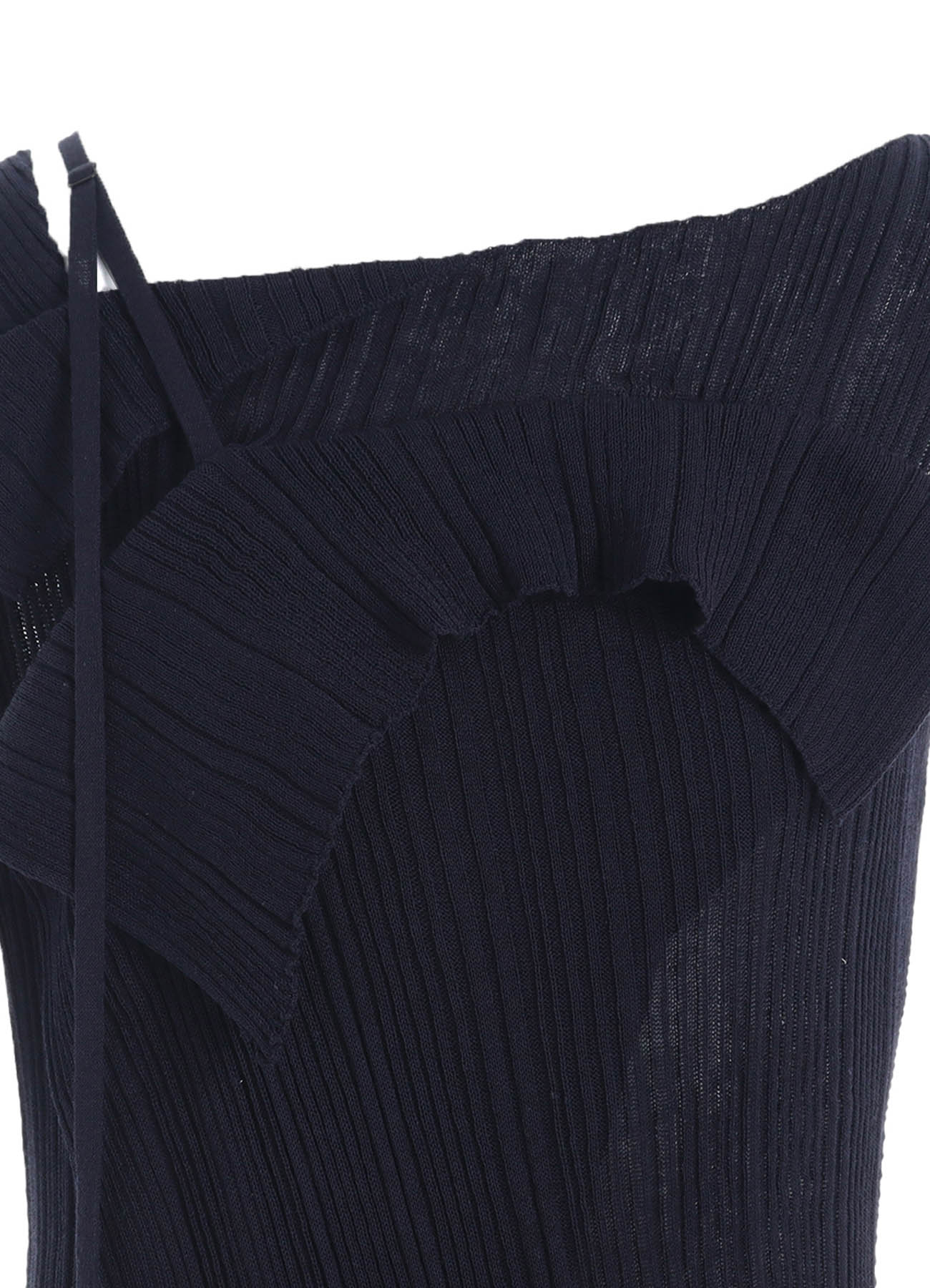 12G2P RANDOM THIN RIB ASYMMETRIC LONG DRESS