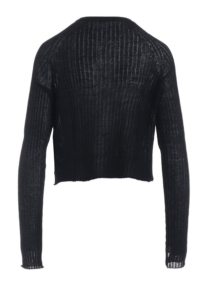 WIDE RIB WG LACE UP LONG SLEEVE CARDIGAN
