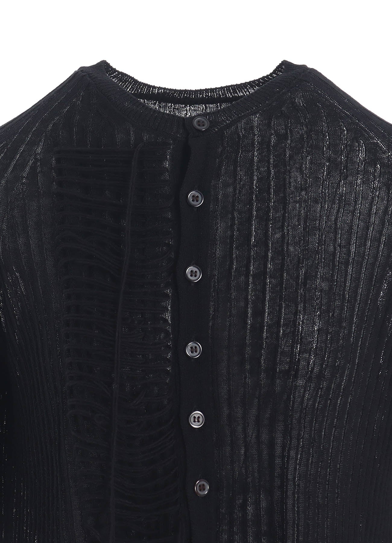 WIDE RIB WG LACE UP LONG SLEEVE CARDIGAN
