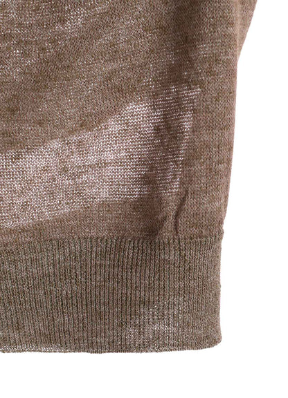 PLATING JERSEY SHEER HALF SLEEVE PULLOVER