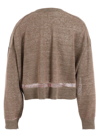 PLATING JERSEY SHEER LONG SLEEVE CARDIGAN