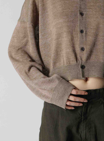 PLATING JERSEY SHEER LONG SLEEVE CARDIGAN