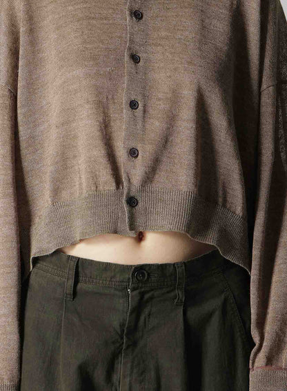 PLATING JERSEY SHEER LONG SLEEVE CARDIGAN
