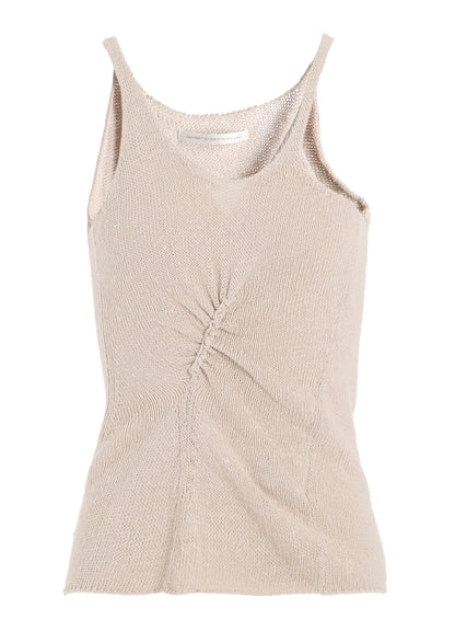 UNEVEN YARN JERSEY GATHER TANKTOP