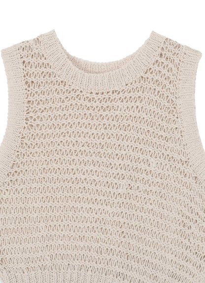 DAMAGE PROCESSED STRIPE JERSEY UNBALANCED VEST