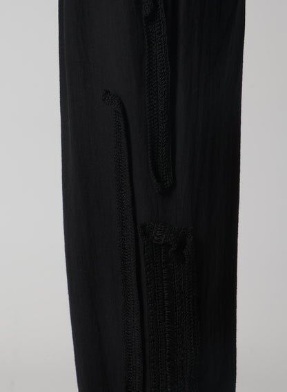 COTTON FLAX VIYELLA CROCHET SUSPENDER PANTS