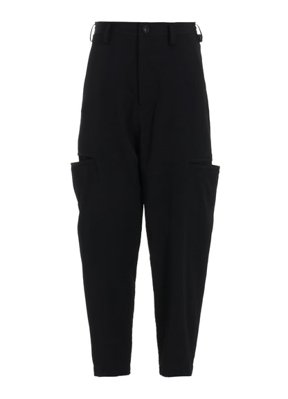 WOOL GABARDINE TAPERED PANTS