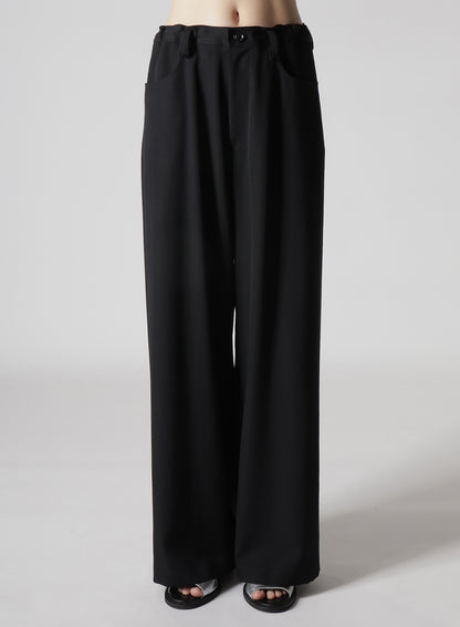 WOOL GABARDINE LONG STRAIGHT PANTS