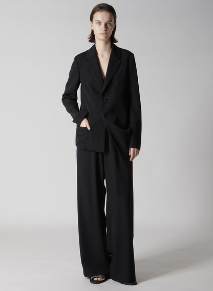 WOOL GABARDINE LONG STRAIGHT PANTS