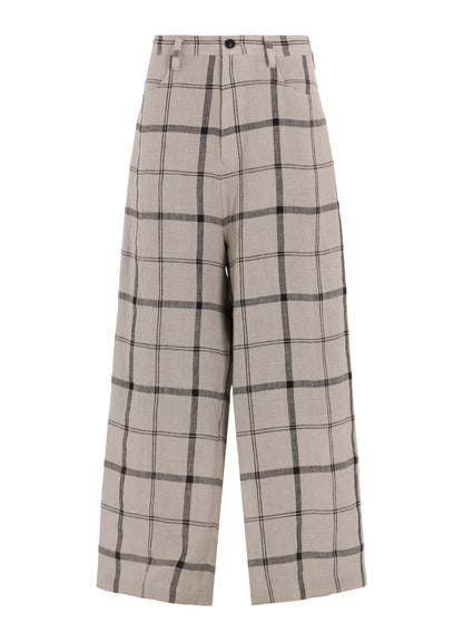 【1/23 12:00(JST) Release】LINEN/NYLON PLAID LONG STRAIGHT PANTS