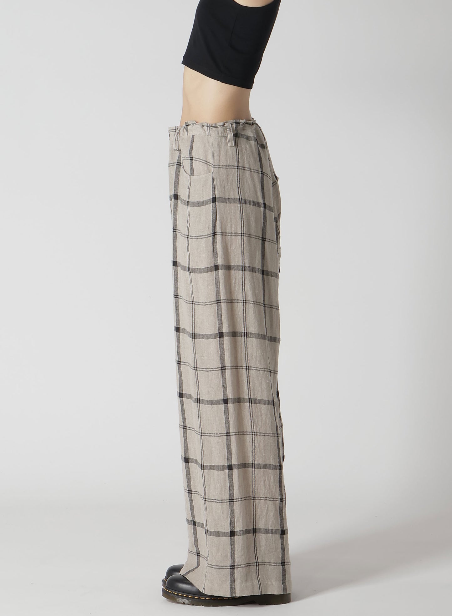 【1/23 12:00(JST) Release】LINEN/NYLON PLAID LONG STRAIGHT PANTS