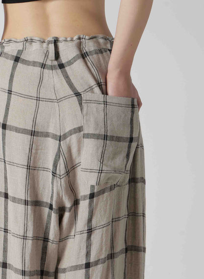 【1/23 12:00(JST) Release】LINEN/NYLON PLAID LONG STRAIGHT PANTS