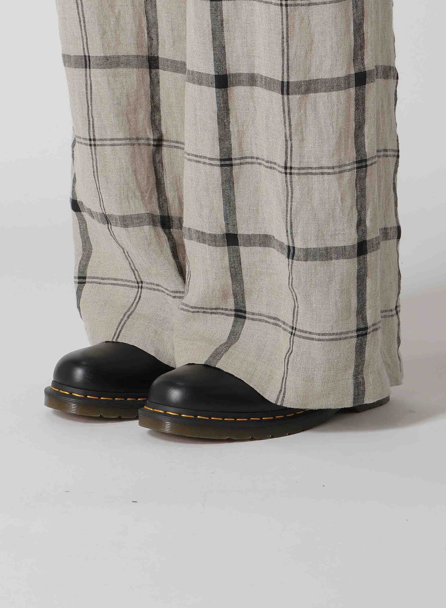 【1/23 12:00(JST) Release】LINEN/NYLON PLAID LONG STRAIGHT PANTS