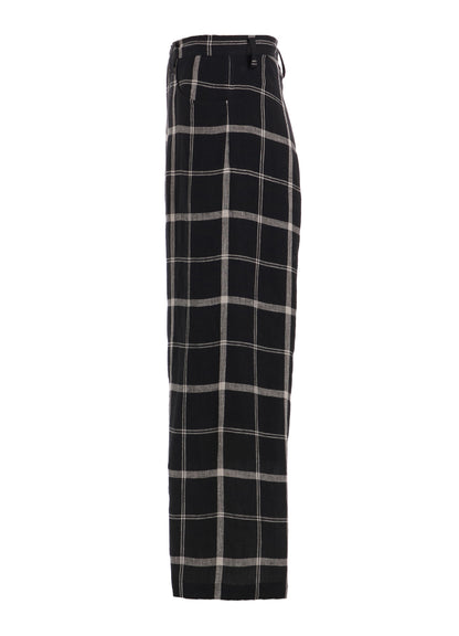 【1/23 12:00(JST) Release】LINEN/NYLON PLAID LONG STRAIGHT PANTS