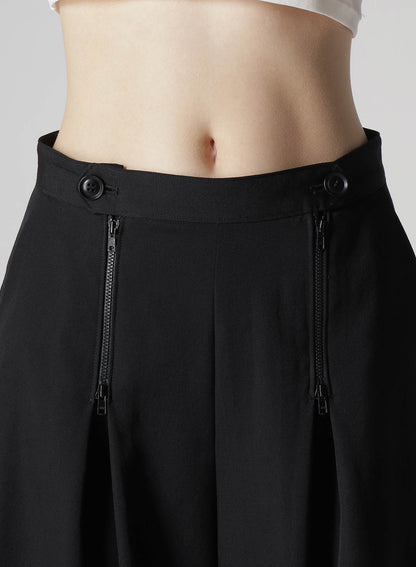 WOOL GABARDINE ZIP TUCKED SHORT PANTS