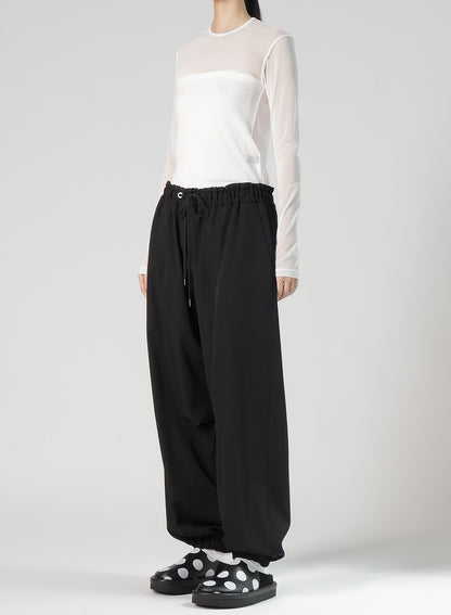 WOOL GABARDINE SARROUEL PANTS