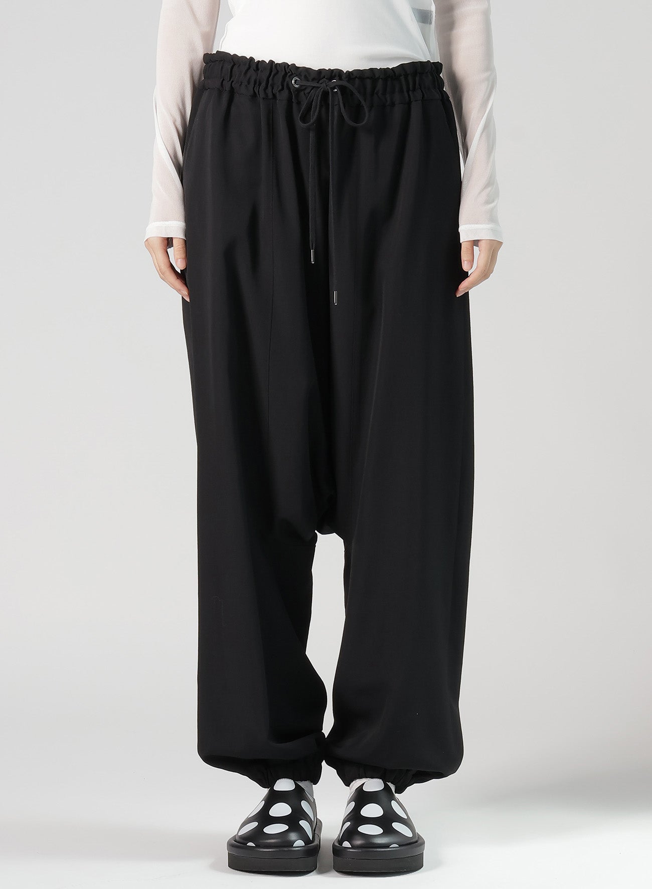 WOOL GABARDINE SARROUEL PANTS