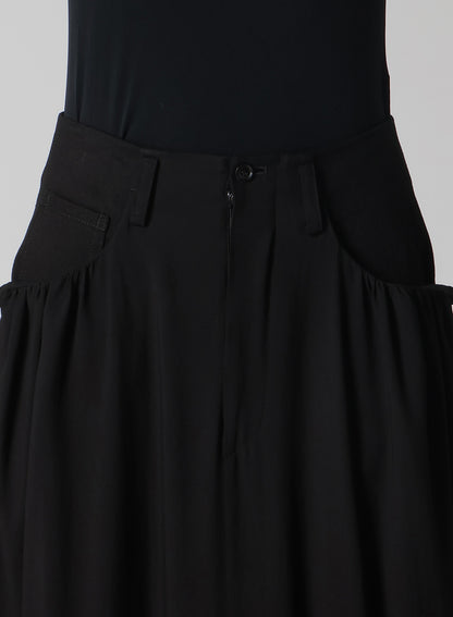 BLACK DENIM COMBINATION SKIRT