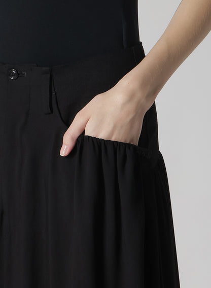 BLACK DENIM COMBINATION SKIRT