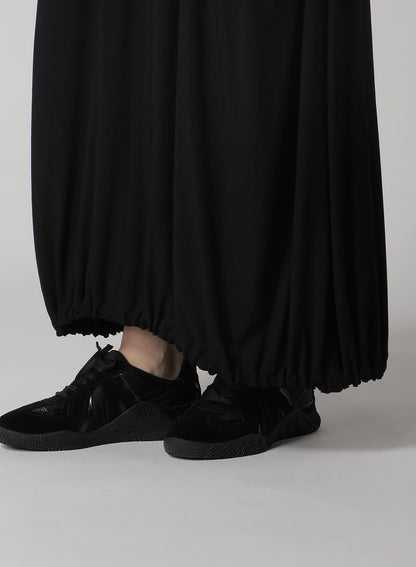 BLACK DENIM COMBINATION SKIRT