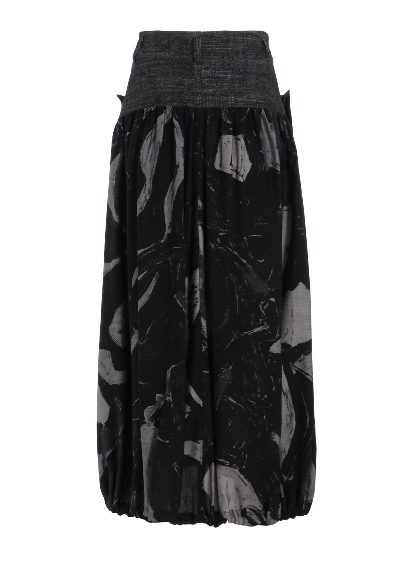 DENIM/CUPRO COMBINATION SKIRT