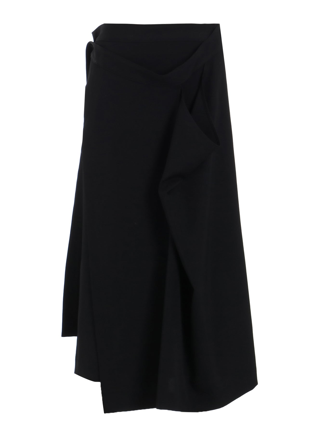 WOOL GABARDINE DRAPE WRAP SKIRT