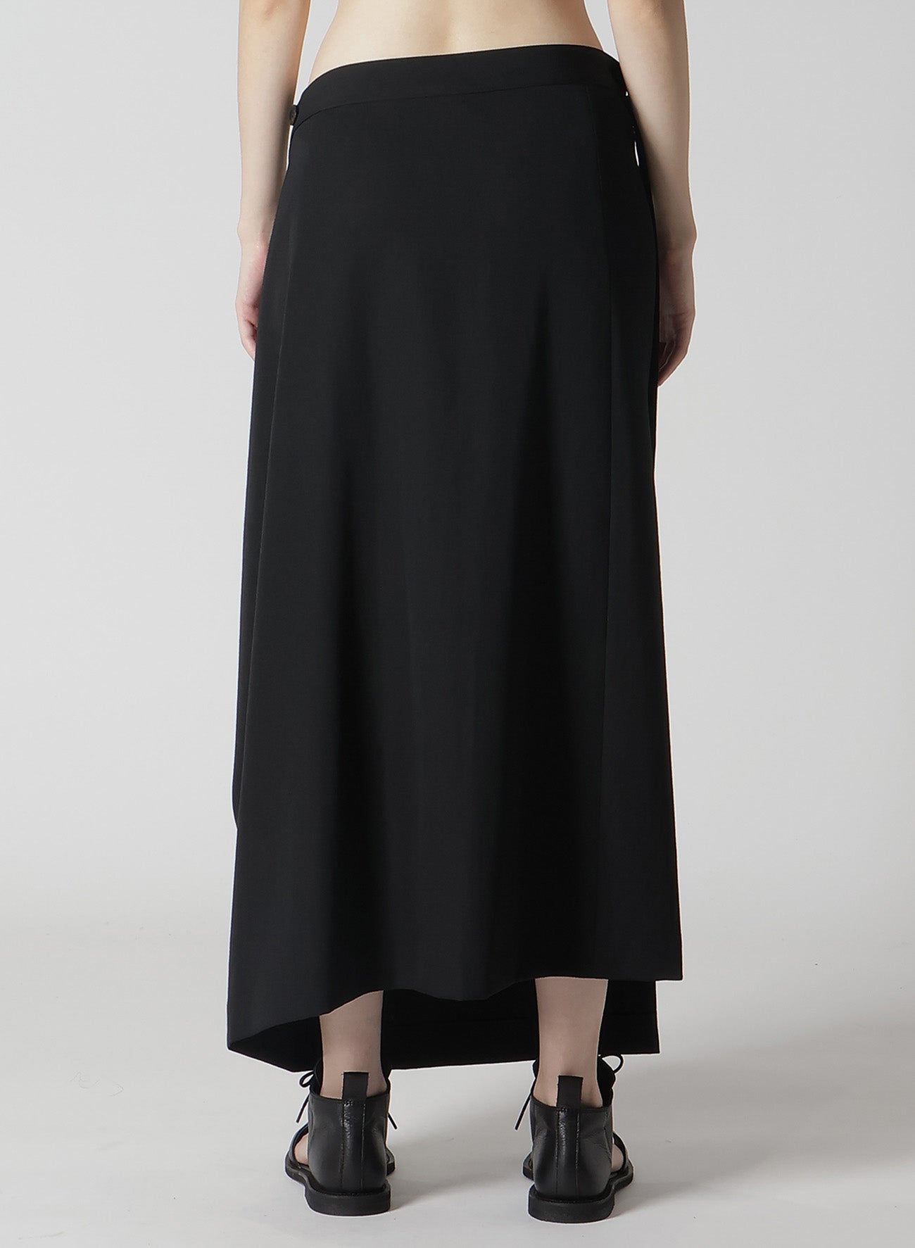 WOOL GABARDINE DRAPE WRAP SKIRT