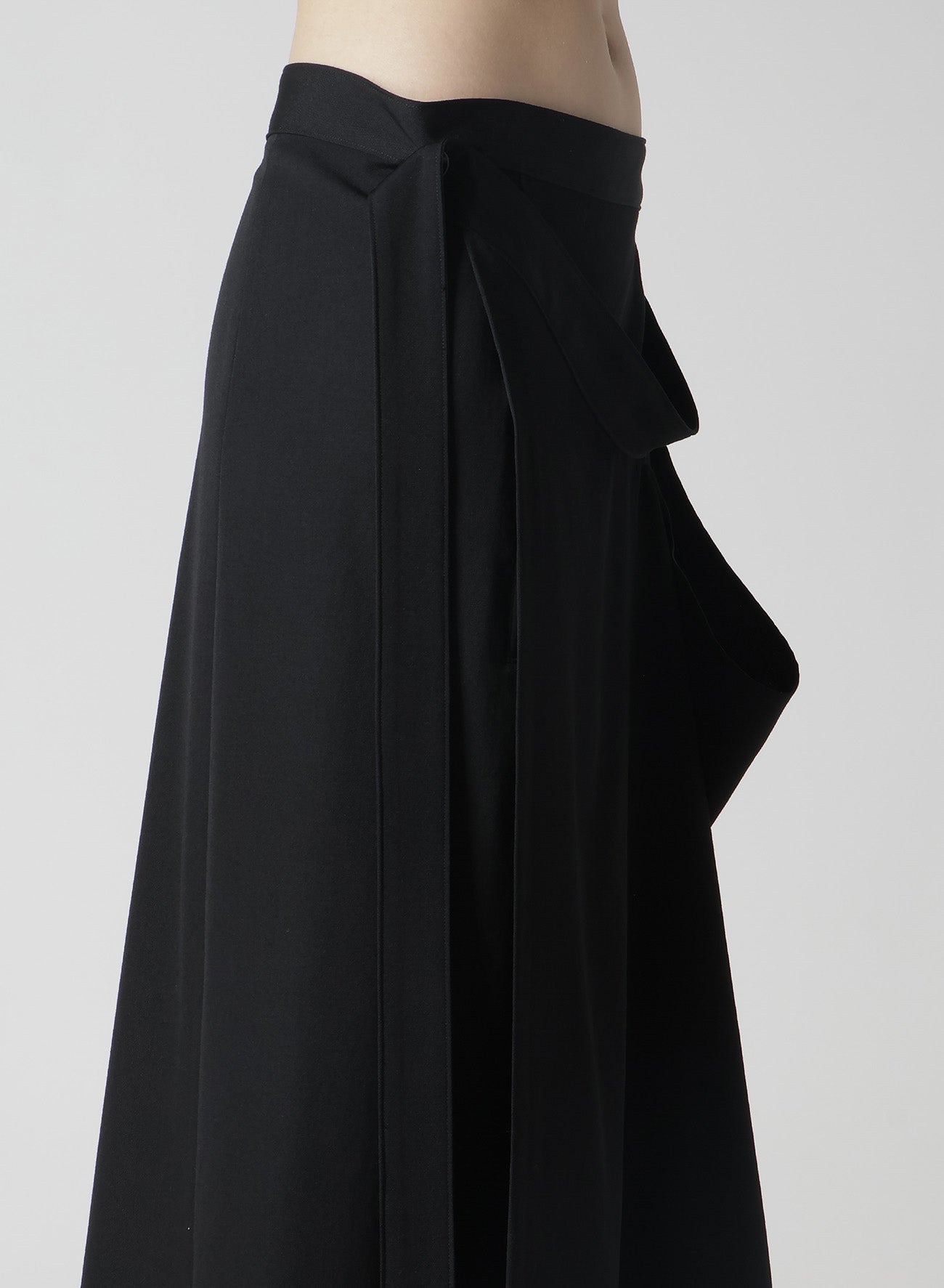 WOOL GABARDINE DRAPE WRAP SKIRT