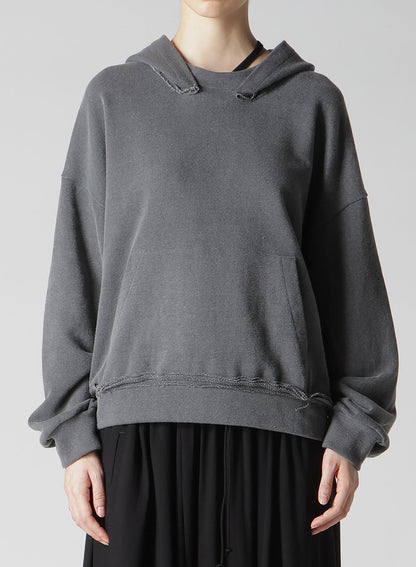 PIGMENT DYE FLEECE CROPPED HOODIE