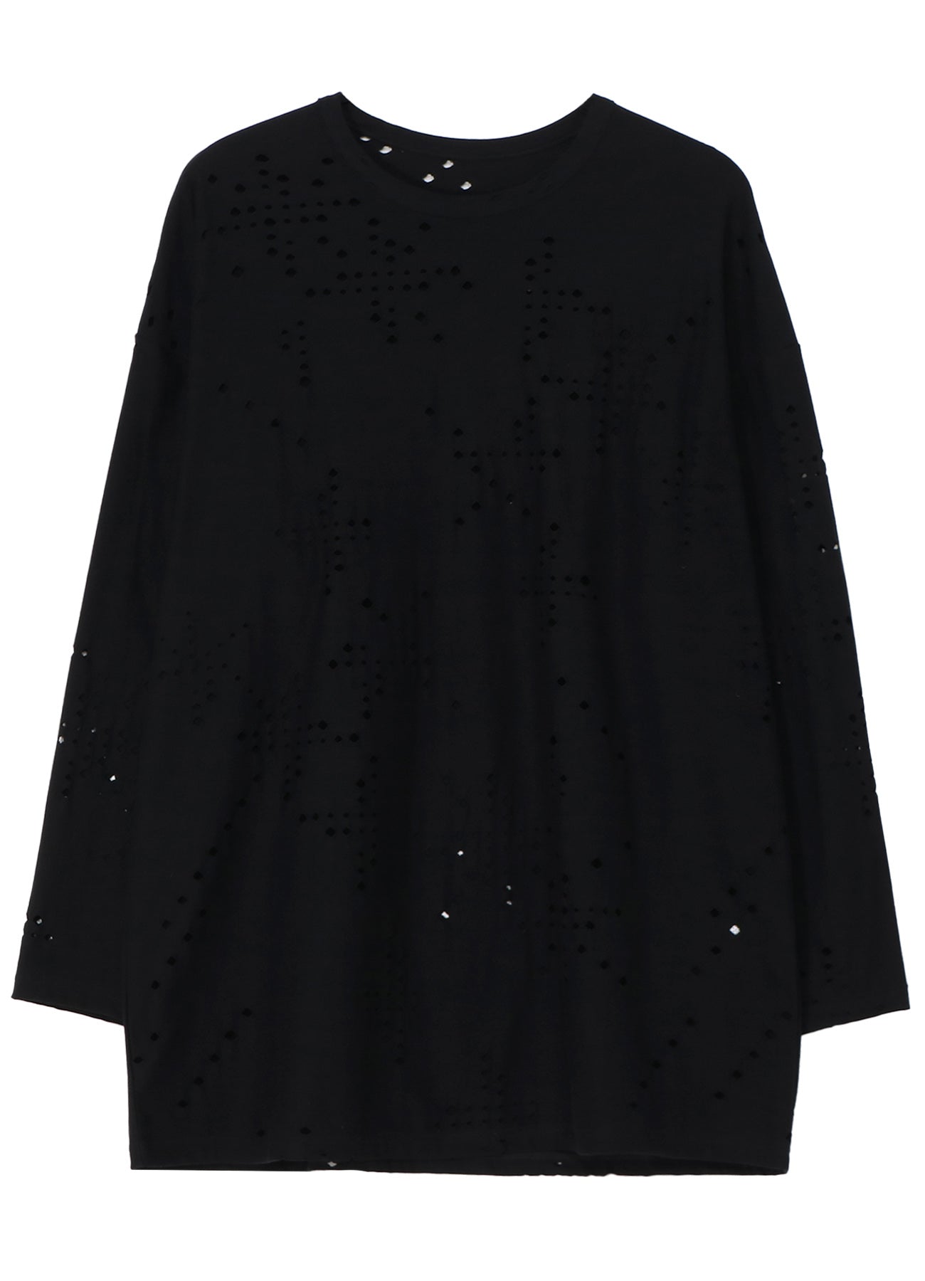 COTTON JERSEY HOLE DESIGN LONG SLEEVE BIG T